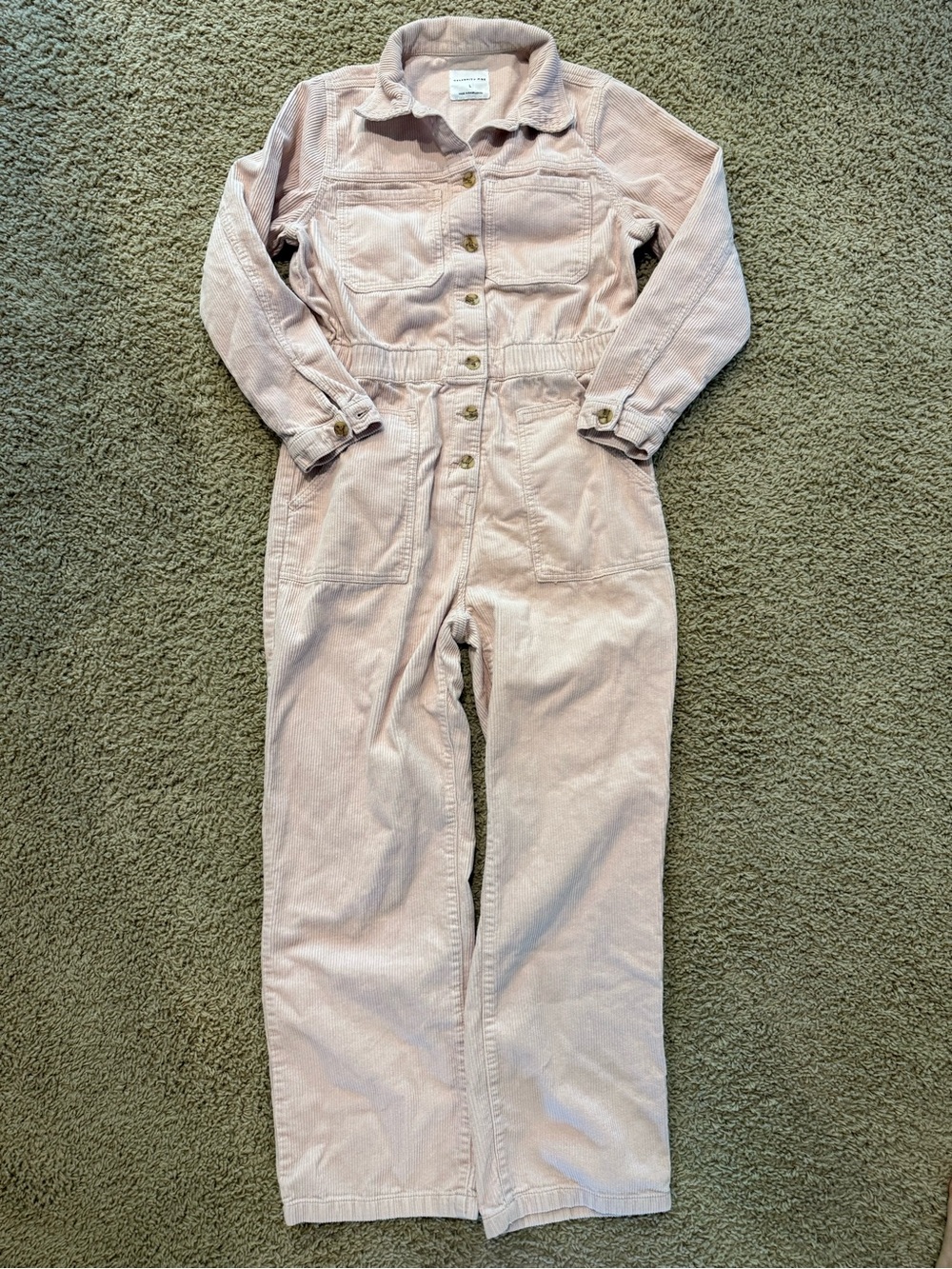 Celebrity Pink Dusty Pink Corduroy Button-Front Jumpsuit